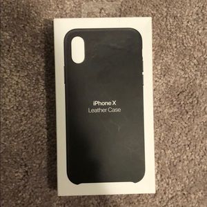 Brand new I phone X leather case (with box)